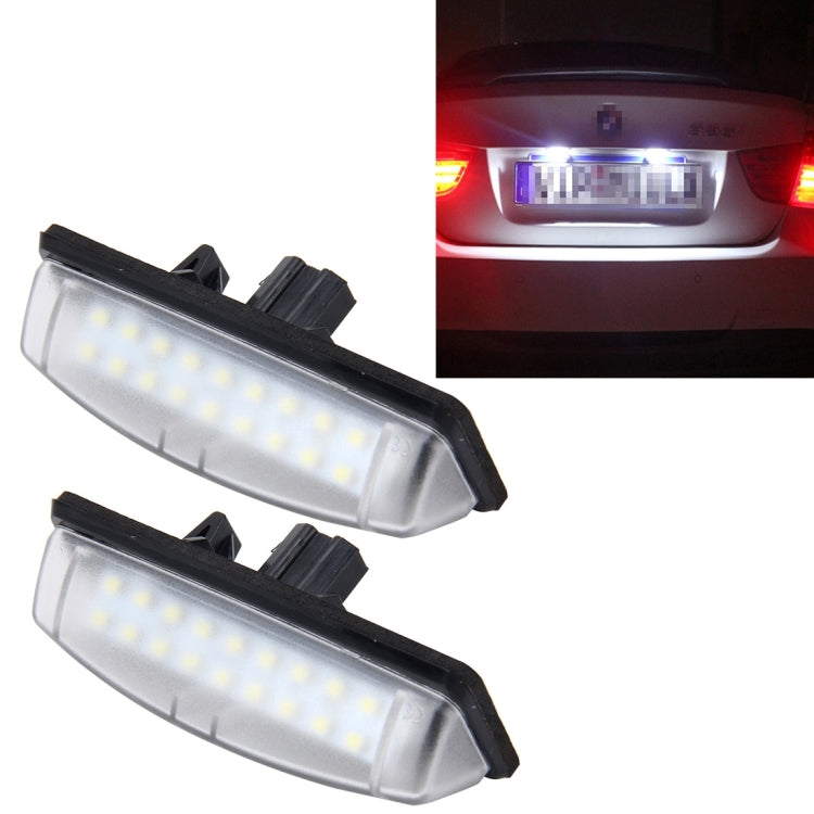 2 luci targa con 18 lampade SMD-3528 per Toyota, 2W 120LM, 6000K, DC12V (luce bianca), For Toyota2