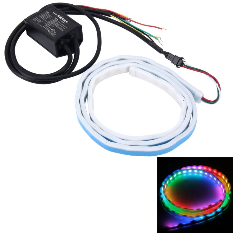 1.2m Auto Auto Impermeabile Universale Posteriore Colorato Luce Scorrevole Luce di Coda Luce Rossa Luce di Freno Luce Gialla Indicatore di Direzione Lampada a LED Striscia Decorazione di Coda, DC 9-30V, 1.2m