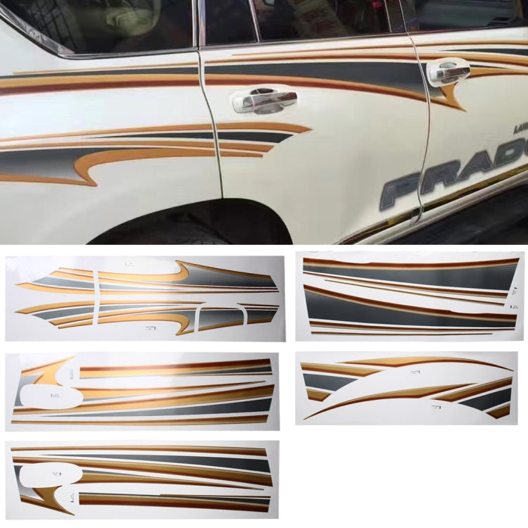 5 PCS SUV Corpo Striscia Decorativa Auto di Marca Streamline Brillante Adesivo per Toyota Prado4000 Versione 2011, For 2011 Version Prado 4000