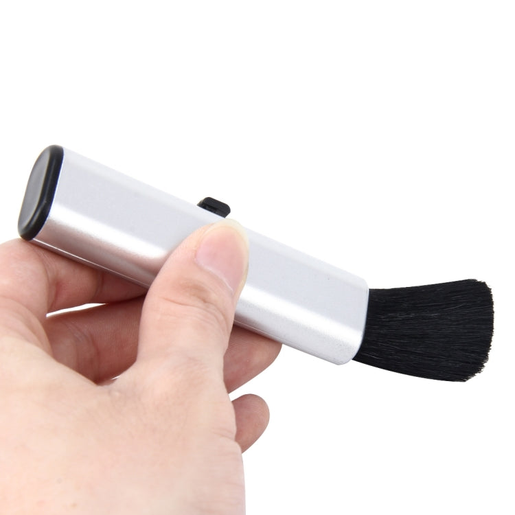 Spazzola per pulizia in nylon scalabile portatile per auto con manico in ABS, 1PCS+Silver, 1PCS+Black