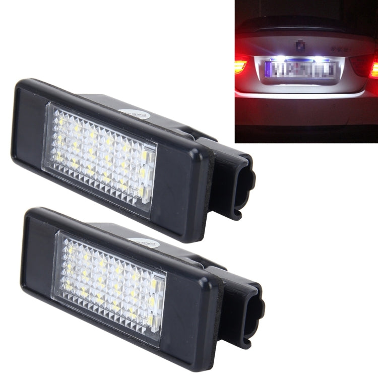 2 luci targa con 24 lampade SMD-3528 per Peugeot Citroen (luce bianca), For Peugeot Citroen
