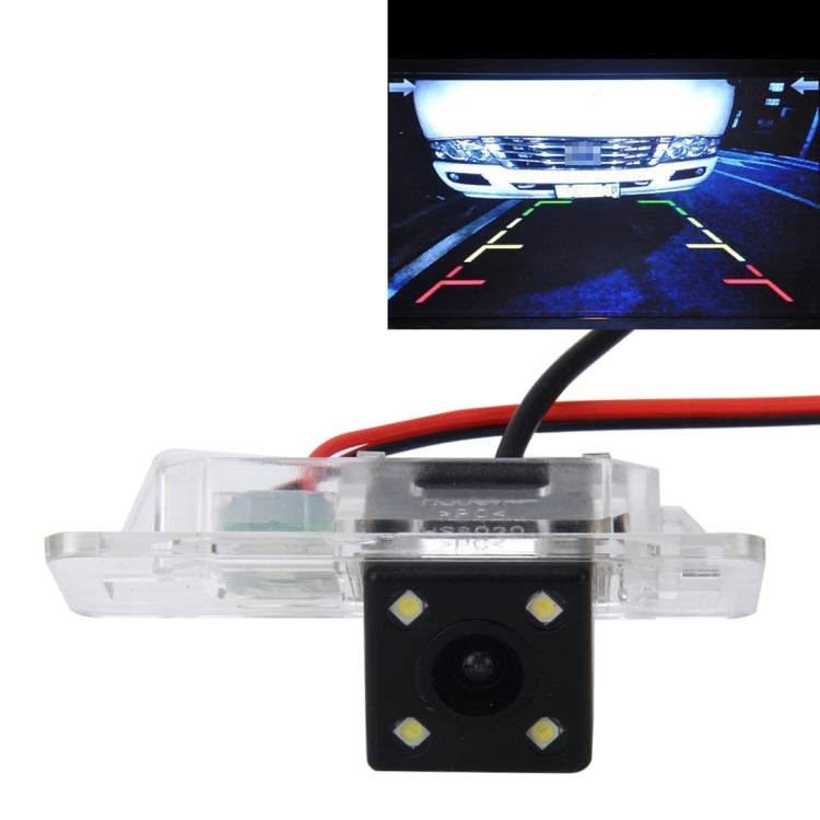 Telecamera di retromarcia per auto impermeabile con pixel effettivi 656×492 NTSC 60HZ CMOS II con 4 lampade a LED per BMW Serie 3/Serie 5/X5/X6/X1/1 Serie Berlina Versione 2008-2010, For BMW 3 Series 2008-2010 Version