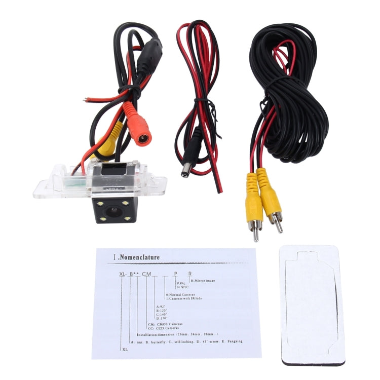 Telecamera di retromarcia per auto impermeabile con pixel effettivi 656×492 NTSC 60HZ CMOS II con 4 lampade a LED per BMW Serie 3/Serie 5/X5/X6/X1/1 Serie Berlina Versione 2008-2010, For BMW 3 Series 2008-2010 Version