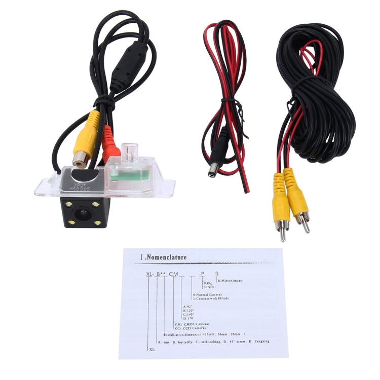 Telecamera di retromarcia per auto impermeabile 656x492 pixel effettivi NTSC 60HZ CMOS II con 4 lampade a LED per BMW 2014-2016 versione 2 serie/3 serie/5 serie/X1/X3/X4/X5/X6, For BMW 2 Series 2014-2016 Version