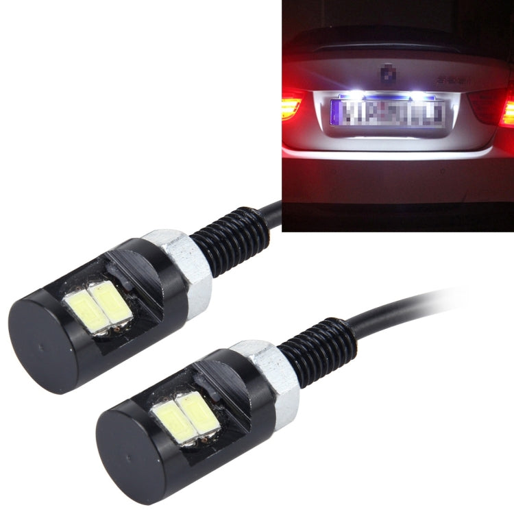 2 luci targa auto 2W 100 LM 6500K con 2 lampade SMD-5630, DC 12V, 2W 100 LM 6500K