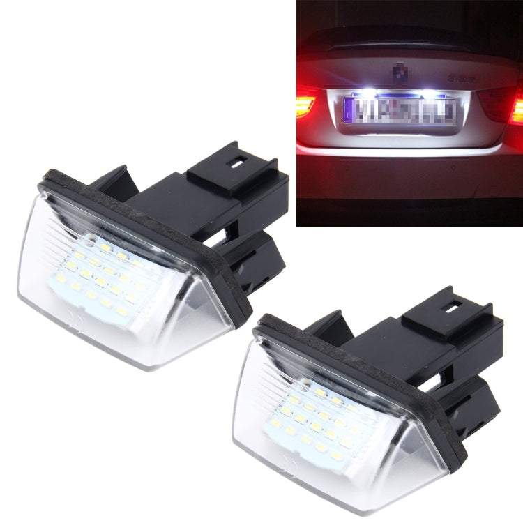 Luce targa da 2 pezzi con 24 lampade SMD-3528 per Peugeot Citroen, For Peugeot