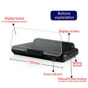 Display multifunzione auto con pannello riflettente e allarmi