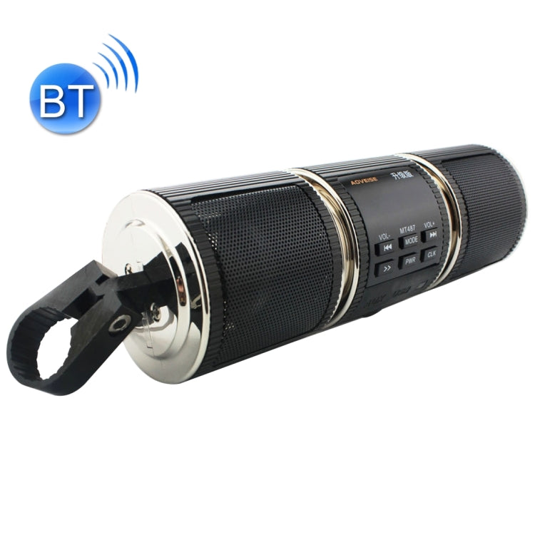 Altoparlante stereo con impugnatura Bluetooth con guscio in alluminio impermeabile per moto, supporto BT/MP3/FM/TF