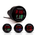 Misuratore digitale temperatura e voltmetro auto 2 in 1