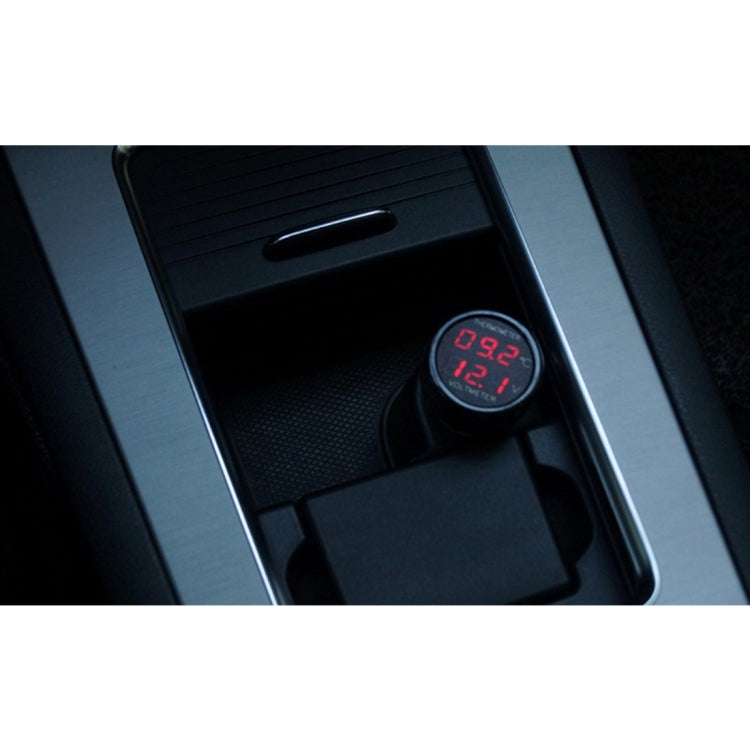 Misuratore digitale temperatura e voltmetro auto 2 in 1