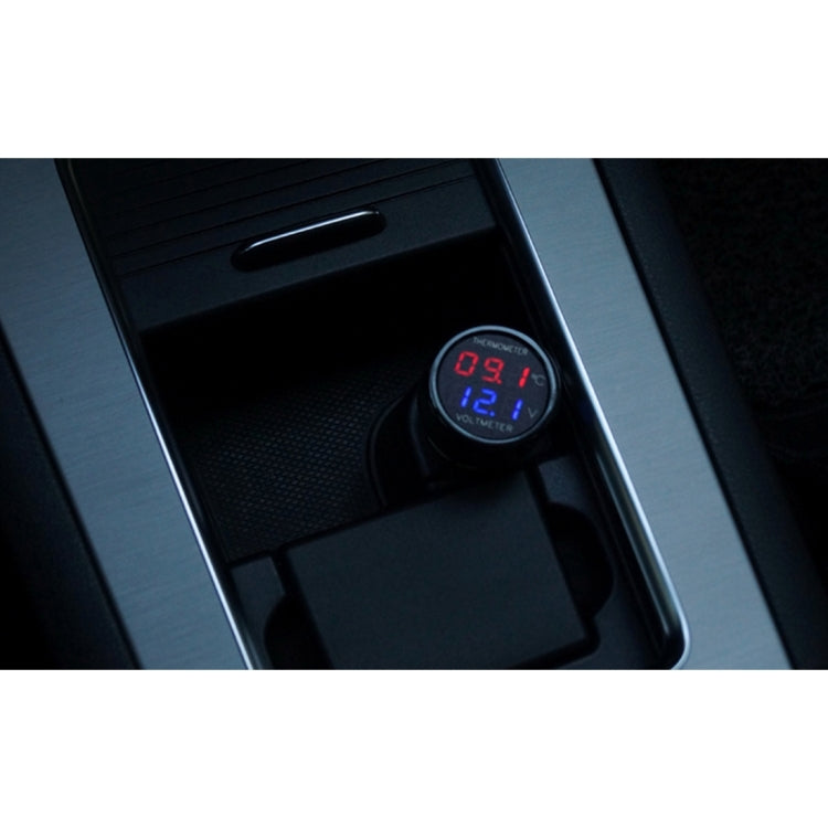 Misuratore digitale temperatura e voltmetro auto 2 in 1