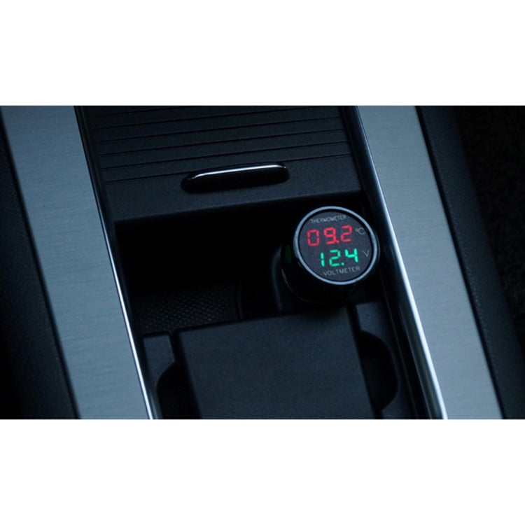 Misuratore digitale temperatura e voltmetro auto 2 in 1