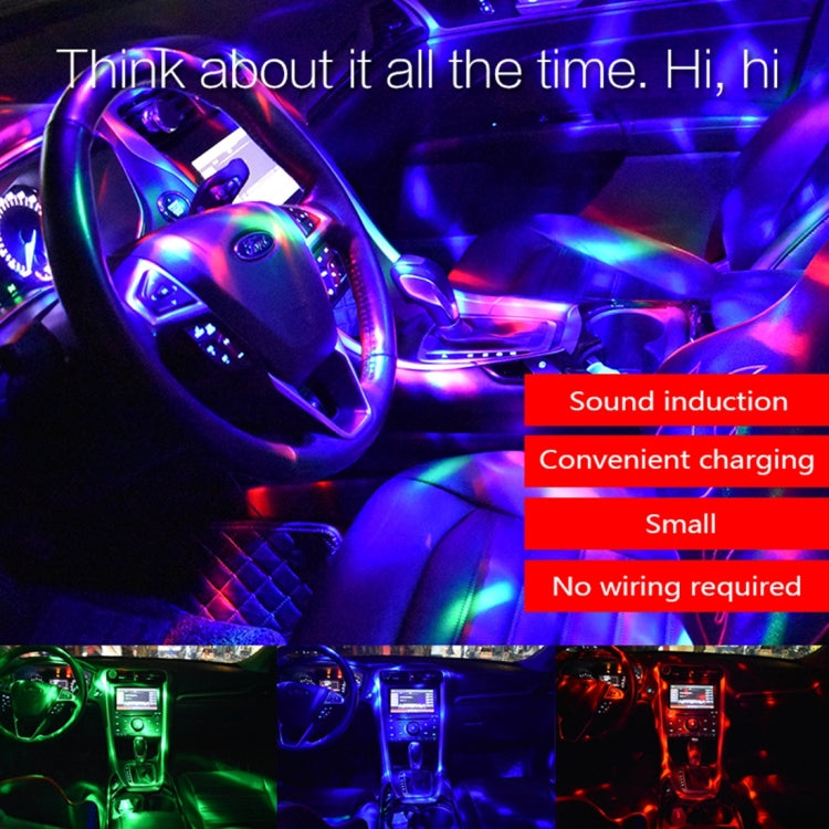 Luce decorativa auto DJ RGB USB 5W effetto stroboscopico