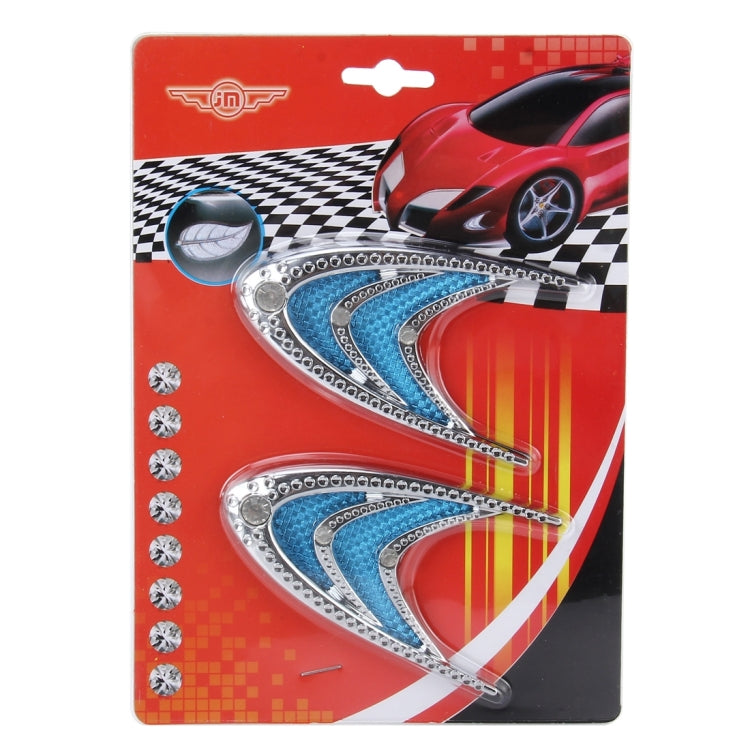2 adesivi decorativi in plastica per auto argento e blu