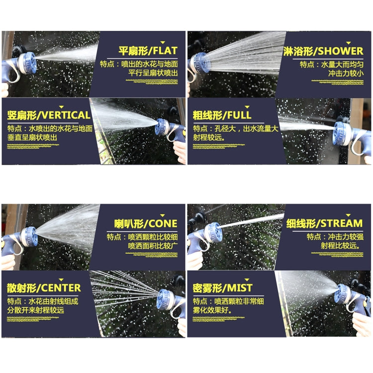Pistola ad acqua da giardino a 8 funzioni Pistola a spruzzo multifunzionale Pistola a spruzzo da giardinaggio Pistole per irrigazione Ugelli per tubi regolabili Pistola ad acqua da giardino a 8 modelli, 8 Pattern