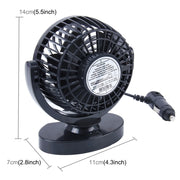 HUXIN HX-T306 Mini ventilatore per auto elettrica a basso rumore con rotazione regolabile a 360 gradi da 6 W, DC 24 V, HX-T306