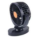 HUXIN HX-T306 Mini ventilatore per auto elettrica a basso rumore con rotazione regolabile a 360 gradi da 6 W, DC 24 V, HX-T306