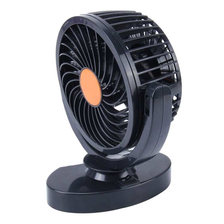 HUXIN HX-T306 Mini ventilatore per auto elettrica a basso rumore con rotazione regolabile a 360 gradi da 6 W, DC 24 V, HX-T306
