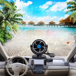 HUXIN HX-T306 Mini ventilatore per auto elettrica a basso rumore con rotazione regolabile a 360 gradi da 6 W, DC 24 V, HX-T306