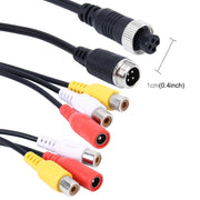 2 pezzi 1 in 3 vie per auto monitor telecamera DVR maschio e femmina cavo di prolunga di alimentazione video a 4 pin, lunghezza: 34 cm, 1 in 3 ways