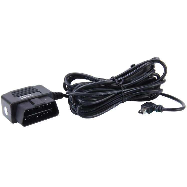 Cavo di ricarica OBDII per auto da 16 pin Mini adattatore di alimentazione USB da 5 pin con pulsante di commutazione per tablet GPS telefono E-dog, lunghezza cavo: 3,4 m, OBDII