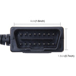 Cavo di ricarica OBDII per auto da 16 pin Mini adattatore di alimentazione USB da 5 pin con pulsante di commutazione per tablet GPS telefono E-dog, lunghezza cavo: 3,4 m, OBDII