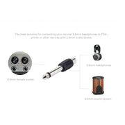 Adattatore audio stereo con spina da 6,35 mm a RCA maschio-femmina, 6.35mm Male to RCA Female