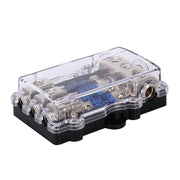 Portafusibile a lama portafusibile in vetro per auto 60A 1 in 3 modi per amplificatore audio per auto, 1 in 3