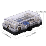 Portafusibile a lama portafusibile in vetro per auto 60A 1 in 3 modi per amplificatore audio per auto, 1 in 3