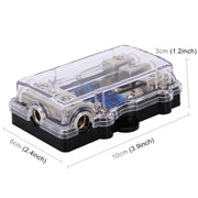 Portafusibile a lama portafusibile in vetro per auto 60A 1 in 3 modi per amplificatore audio per auto, 1 in 3