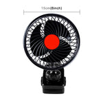 Mini ventola auto 12W 6 pollici clip rotazione 360° DC24V