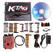 KTAG V7.020 Red PCB Board Strumento di programmazione ECU Token illimitato, spina americana, US Plug