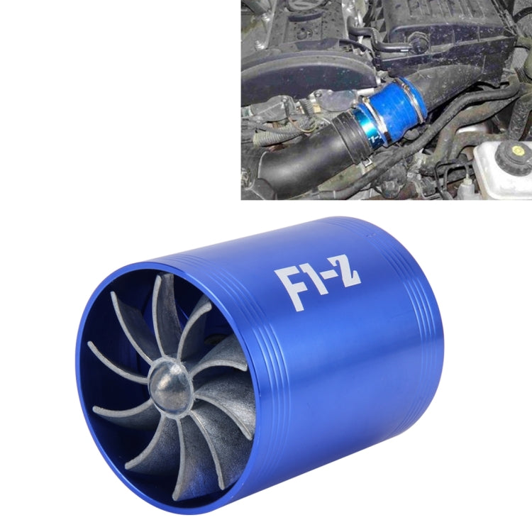 F1-Z Auto In Acciaio Inox Supercharger Doppia Doppia Turbina di Aspirazione Aria Risparmio Carburante Turbo Turboing Kit Set Ventola Caricatore, Double Side(Blue), Double Side(Black), Double Side(Red), Double Side(Silver)