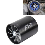F1-Z Auto In Acciaio Inox Supercharger Doppia Doppia Turbina di Aspirazione Aria Risparmio Carburante Turbo Turboing Kit Set Ventola Caricatore, Double Side(Blue), Double Side(Black), Double Side(Red), Double Side(Silver)