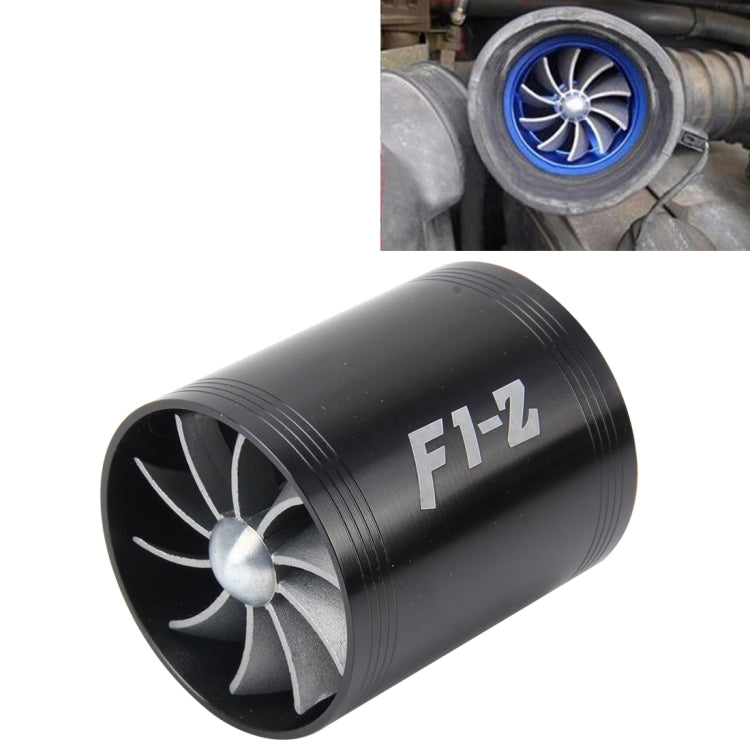 F1-Z Auto In Acciaio Inox Supercharger Doppia Doppia Turbina di Aspirazione Aria Risparmio Carburante Turbo Turboing Kit Set Ventola Caricatore, Double Side(Blue), Double Side(Black), Double Side(Red), Double Side(Silver)