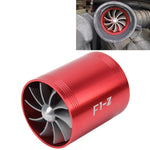 F1-Z Auto In Acciaio Inox Supercharger Doppia Doppia Turbina di Aspirazione Aria Risparmio Carburante Turbo Turboing Kit Set Ventola Caricatore, Double Side(Blue), Double Side(Black), Double Side(Red), Double Side(Silver)