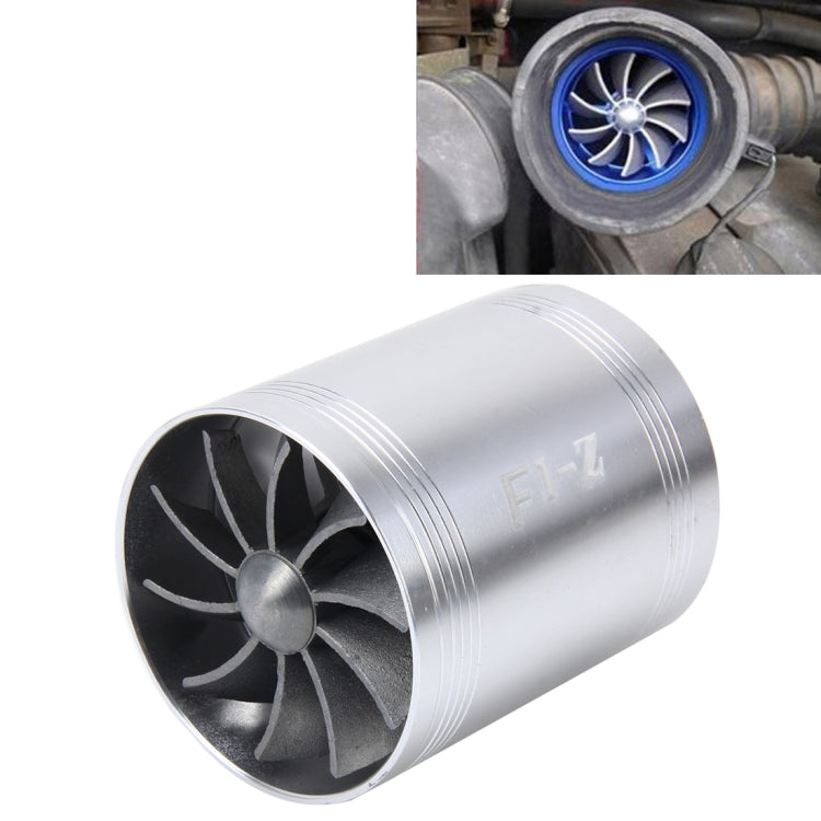 F1-Z Auto In Acciaio Inox Supercharger Doppia Doppia Turbina di Aspirazione Aria Risparmio Carburante Turbo Turboing Kit Set Ventola Caricatore, Double Side(Blue), Double Side(Black), Double Side(Red), Double Side(Silver)