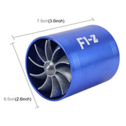 F1-Z Auto In Acciaio Inox Supercharger Doppia Doppia Turbina di Aspirazione Aria Risparmio Carburante Turbo Turboing Kit Set Ventola Caricatore, Double Side(Blue), Double Side(Black), Double Side(Red), Double Side(Silver)
