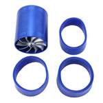 F1-Z Auto In Acciaio Inox Supercharger Doppia Doppia Turbina di Aspirazione Aria Risparmio Carburante Turbo Turboing Kit Set Ventola Caricatore, Double Side(Blue), Double Side(Black), Double Side(Red), Double Side(Silver)