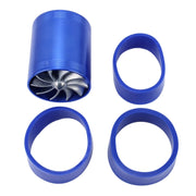 F1-Z Auto In Acciaio Inox Supercharger Doppia Doppia Turbina di Aspirazione Aria Risparmio Carburante Turbo Turboing Kit Set Ventola Caricatore, Double Side(Blue), Double Side(Black), Double Side(Red), Double Side(Silver)