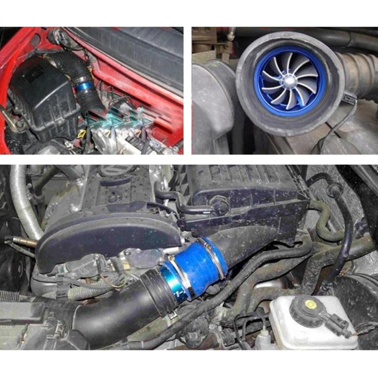 F1-Z Auto In Acciaio Inox Supercharger Doppia Doppia Turbina di Aspirazione Aria Risparmio Carburante Turbo Turboing Kit Set Ventola Caricatore, Double Side(Blue), Double Side(Black), Double Side(Red), Double Side(Silver)
