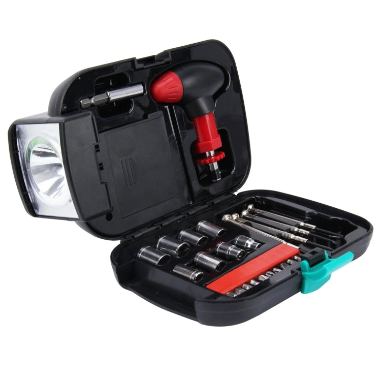 Set attrezzi portatile 24 pezzi con torcia elettrica