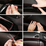 Rivestimento flessibile da 5 m per interni di automobili fai-da-te Interni modanatura esterna Striscia di linea decorativa con raschietto per pellicola