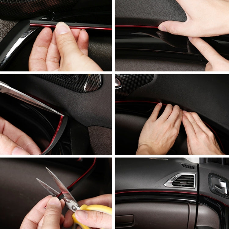 Rivestimento flessibile da 5 m per interni di automobili fai-da-te Interni modanatura esterna Striscia di linea decorativa con raschietto per pellicola