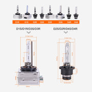 Lampadine HID D2S 35W 3800LM 6000K DC 12V per auto
