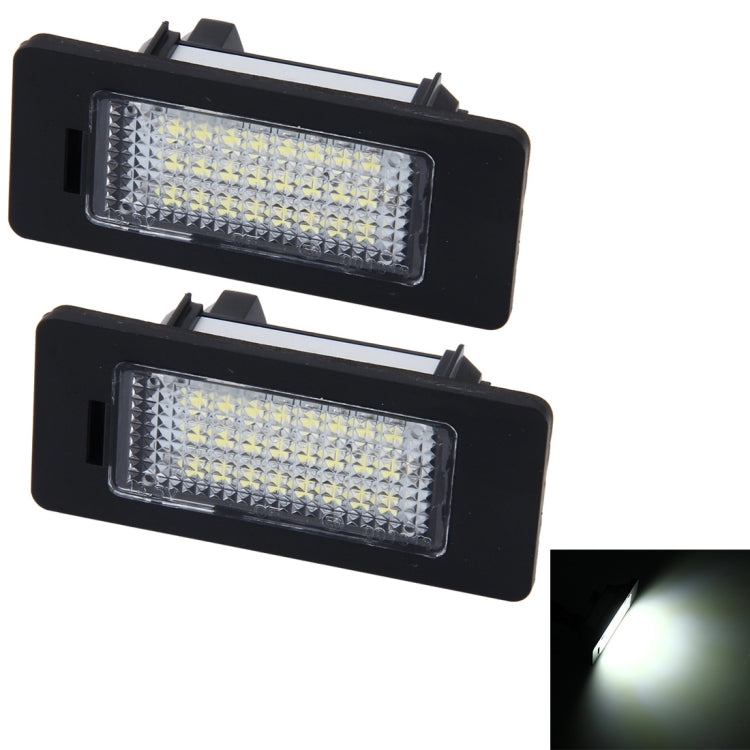 2 luci targa con 24 lampade SMD-3528 per BMW E81/E82/E90/E91/E92/E93/E60/E61/E39 (luce bianca), For BMW