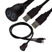 Cavo di prolunga impermeabile per dati da maschio a femmina per montaggio a incasso USB 3.0 Dock per auto, nave, moto, For Cable Length: 1m