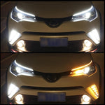 Set 2 luci LED auto 45 cm doppio colore giallo e blu