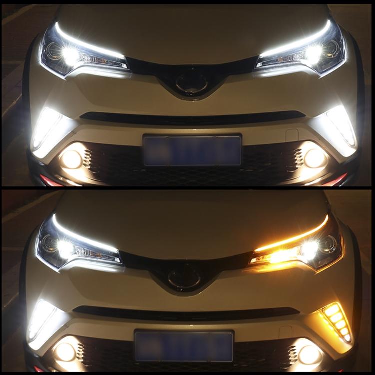 Set 2 luci LED auto 45 cm doppio colore giallo e blu