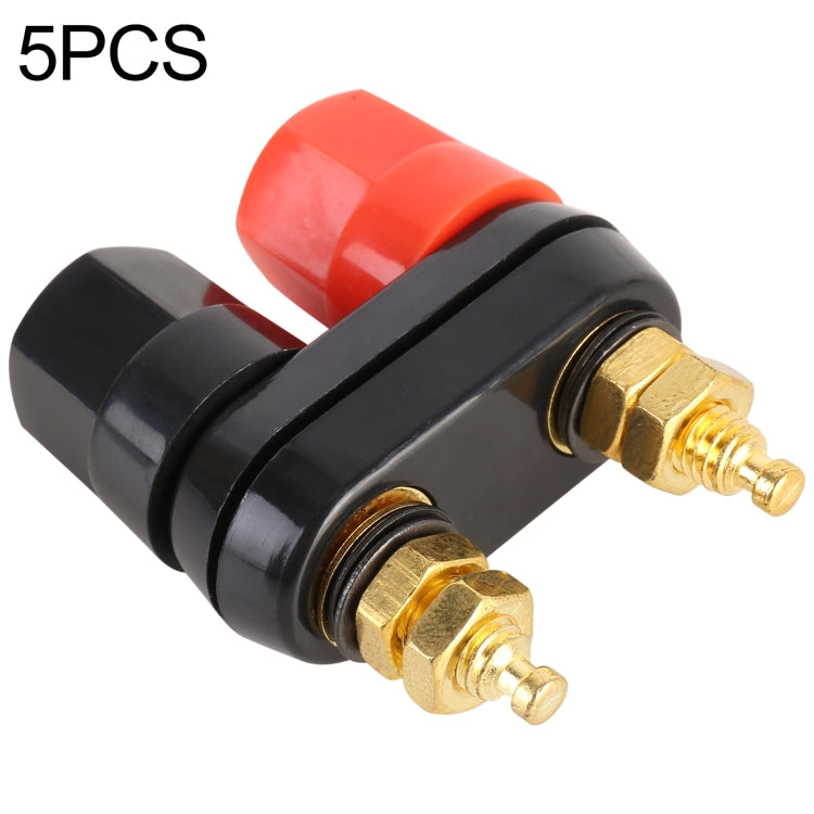 5Pcs Car Double Terminals Red Black Hex Connector Amplifier Terminal Speaker Plug Jack